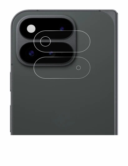 Abbildung des Geräts Google Pixel 11 Pro Fold (NUR Kameraschutz) mit einer Vielzahl des Displayschutzes.
