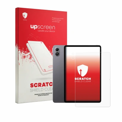 Vorderseite einer Produktverpackung mit dem Markenlogo upscreen. Daneben ist das Gerät Xiaomi Redmi Pad 2 Pro (Display+Kamera)