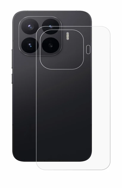 Abbildung des Geräts Xiaomi 17T Pro (Rückseite) mit einer Vielzahl des Displayschutzes.