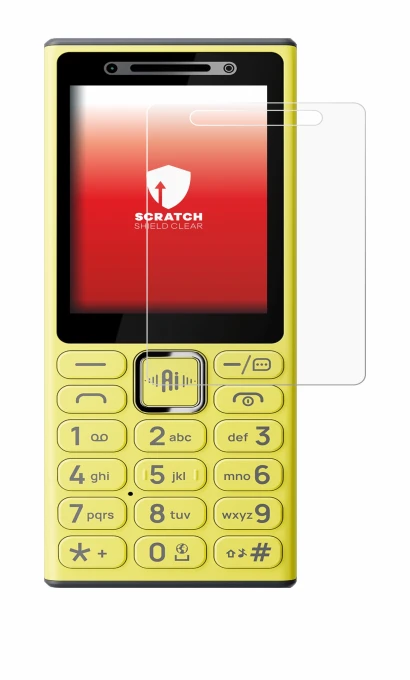 Abbildung des Geräts Nokia 200 4G mit einer Vielzahl des Displayschutzes.