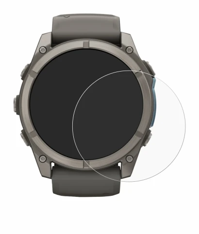 Abbildung des Geräts Garmin Fenix 9 (51 mm) mit einer Vielzahl des Displayschutzes.