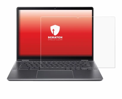 Abbildung des Geräts Acer Chromebook Plus Spin 514 mit einer Vielzahl des Displayschutzes.