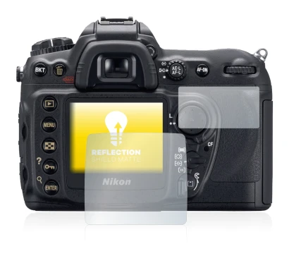 Abbildung des Geräts Nikon D200 mit einer Vielzahl des Displayschutzes.