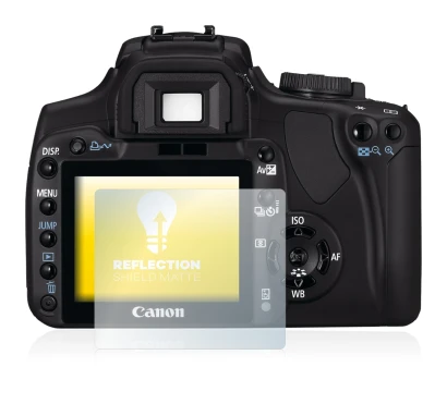 Abbildung des Geräts Canon EOS 400D mit einer Vielzahl des Displayschutzes.