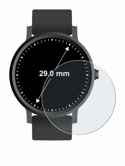 Abbildung des Geräts Armbanduhren (Kreisrund, ø: 29 mm) mit einer Vielzahl des Displayschutzes.
