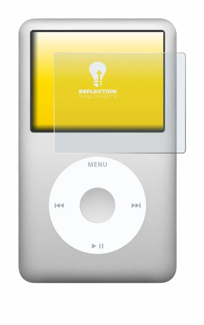 Abbildung des Geräts Apple iPod classic 160 GB (7. Gen.) mit einer Vielzahl des Displayschutzes.