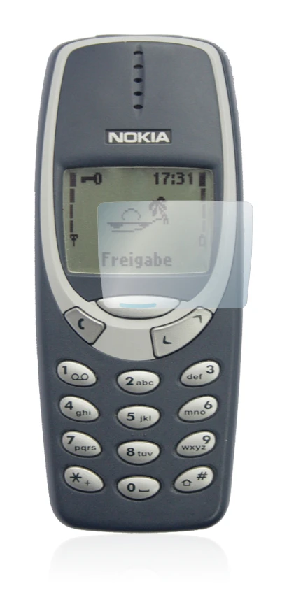 Abbildung des Geräts Nokia 3310 2011 mit einer Vielzahl des Displayschutzes.