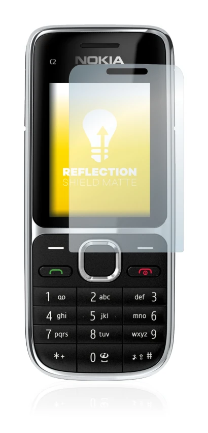 Abbildung des Geräts Nokia C2-01 mit einer Vielzahl des Displayschutzes.