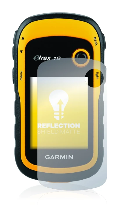 Abbildung des Geräts Garmin eTrex 10 mit einer Vielzahl des Displayschutzes.