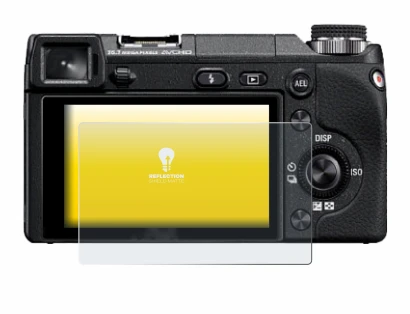 Abbildung des Geräts Sony Alpha NEX-6 mit einer Vielzahl des Displayschutzes.