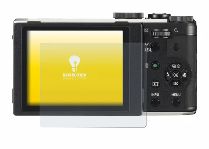 Abbildung des Geräts Pentax MX-1 mit einer Vielzahl des Displayschutzes.