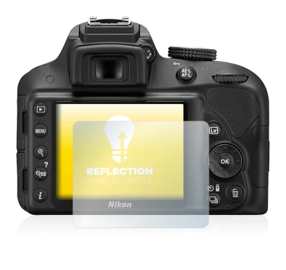 Abbildung des Geräts Nikon D3300 mit einer Vielzahl des Displayschutzes.