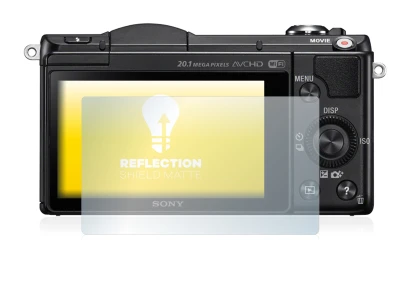 Abbildung des Geräts Sony Alpha 5000 (DSLR-A5000) mit einer Vielzahl des Displayschutzes.