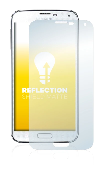 Abbildung des Geräts Samsung Galaxy S5 mit einer Vielzahl des Displayschutzes.