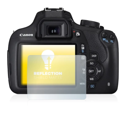 Abbildung des Geräts Canon EOS 1200D mit einer Vielzahl des Displayschutzes.