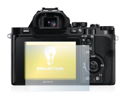 Abbildung des Geräts Sony Alpha 7S mit einer Vielzahl des Displayschutzes.