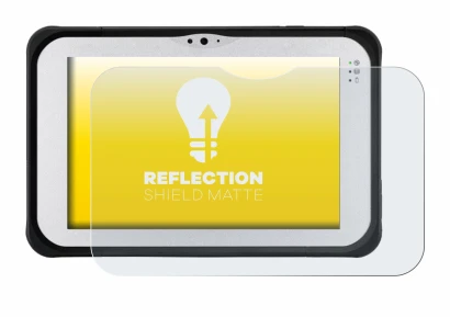 Abbildung des Geräts Panasonic Toughpad FZ-M1 mit einer Vielzahl des Displayschutzes.