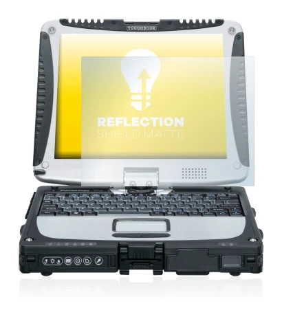 Abbildung des Geräts Panasonic Toughbook CF-19 mit einer Vielzahl des Displayschutzes.
