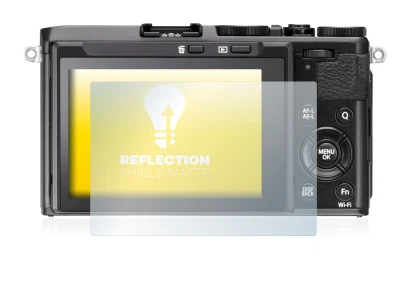 Abbildung des Geräts Fujifilm FinePix X70 mit einer Vielzahl des Displayschutzes.