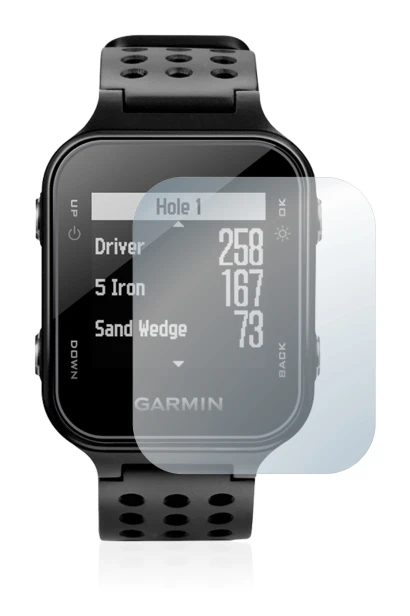Abbildung des Geräts Garmin Approach S20 mit einer Vielzahl des Displayschutzes.