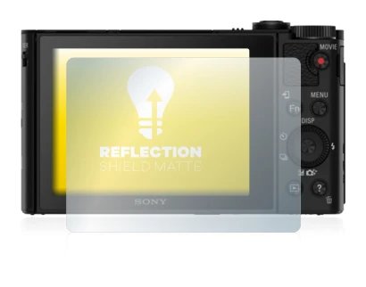 Abbildung des Geräts Sony Cyber-Shot DSC-HX80 mit einer Vielzahl des Displayschutzes.