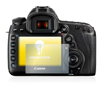 Abbildung des Geräts Canon EOS 5D Mark IV mit einer Vielzahl des Displayschutzes.