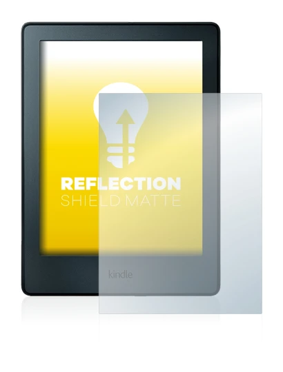 Abbildung des Geräts Amazon Kindle 2016 (8. Gen.) mit einer Vielzahl des Displayschutzes.