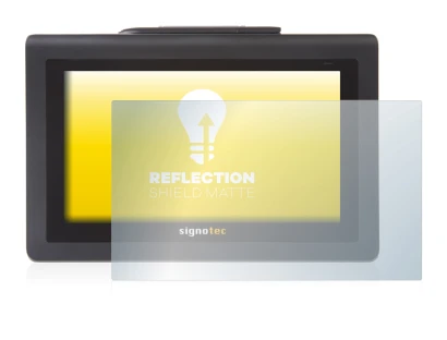 Abbildung des Geräts Signotec Signature Pad Delta mit einer Vielzahl des Displayschutzes.