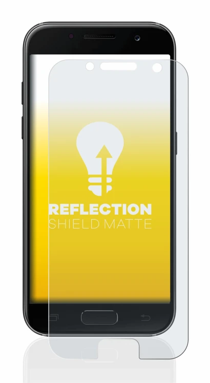 Abbildung des Geräts Samsung Galaxy A3 2017 mit einer Vielzahl des Displayschutzes.