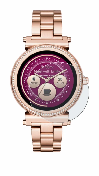 Abbildung des Geräts Michael Kors Access Sofie mit einer Vielzahl des Displayschutzes.