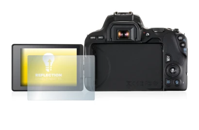 Abbildung des Geräts Canon EOS 200D mit einer Vielzahl des Displayschutzes.