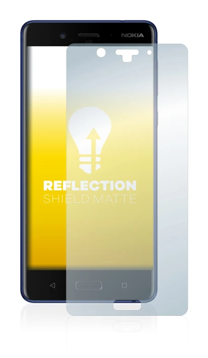 Abbildung des Geräts Nokia 8 mit einer Vielzahl des Displayschutzes.