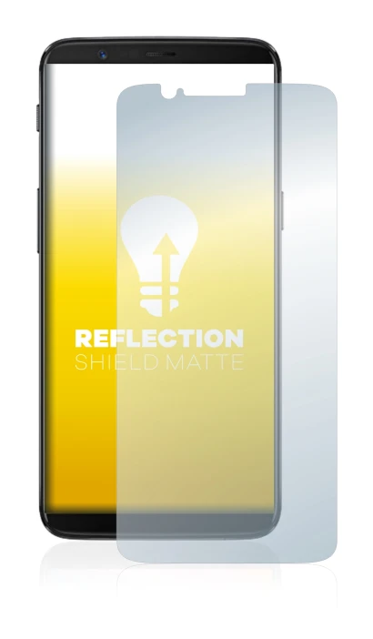Abbildung des Geräts OnePlus 5T mit einer Vielzahl des Displayschutzes.