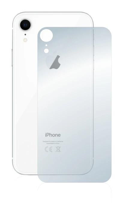 Abbildung des Geräts Apple iPhone XR (Rückseite) mit einer Vielzahl des Displayschutzes.