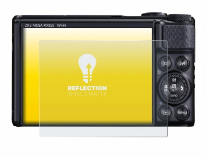 Abbildung des Geräts Canon PowerShot SX740 HS mit einer Vielzahl des Displayschutzes.