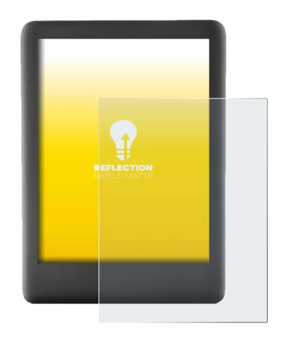 Abbildung des Geräts Amazon Kindle 2019 (10. Gen.) mit einer Vielzahl des Displayschutzes.