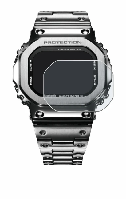 Abbildung des Geräts Casio G-Shock GMW-B5000D-1ER mit einer Vielzahl des Displayschutzes.