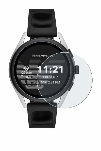 Abbildung des Geräts Emporio Armani Connected Smartwatch 3 mit einer Vielzahl des Displayschutzes.
