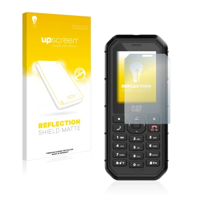 Vorderseite einer Produktverpackung mit dem Markenlogo upscreen. Daneben ist das Gerät Caterpillar Cat B26 mit dem zugehörigen