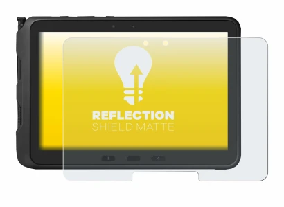 Abbildung des Geräts Samsung Galaxy Tab Active Pro mit einer Vielzahl des Displayschutzes.