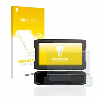 Vorderseite einer Produktverpackung mit dem Markenlogo upscreen. Daneben ist das Gerät Honda CRF1100L 2020 Tachoanzeige mit de