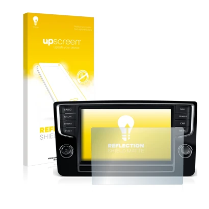 Vorderseite einer Produktverpackung mit dem Markenlogo upscreen. Daneben ist das Gerät Volkswagen Golf Sportsvan 2015 Discover