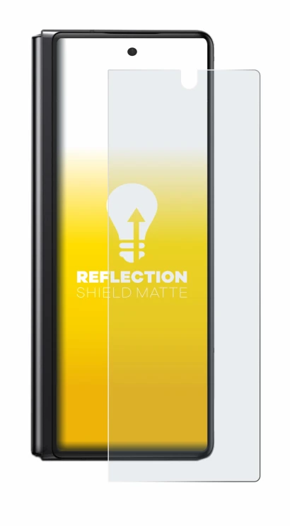 Abbildung des Geräts Samsung Galaxy Z Fold 2 5G mit einer Vielzahl des Displayschutzes.