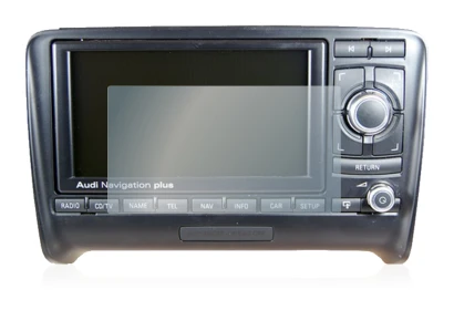 Abbildung des Geräts Audi A3 8P 2004-2012 RNS-E mit einer Vielzahl des Displayschutzes.