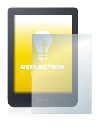 Abbildung des Geräts Kobo Nia mit einer Vielzahl des Displayschutzes.