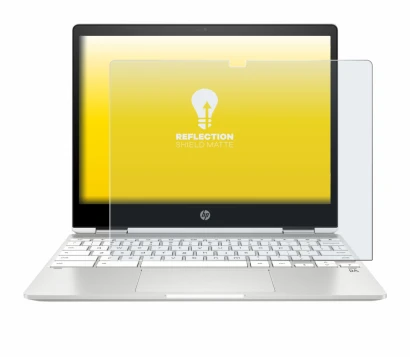 Abbildung des Geräts HP Chromebook x360 12b-ca0005nf mit einer Vielzahl des Displayschutzes.