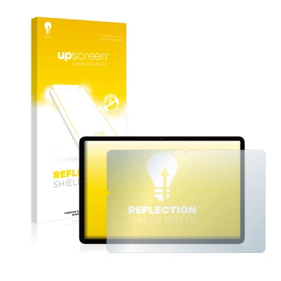 Vorderseite einer Produktverpackung mit dem Markenlogo upscreen. Daneben ist das Gerät Samsung Galaxy Tab S7 LTE 2020 mit dem 