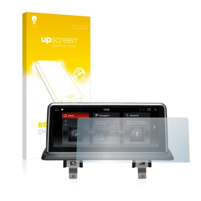 Vorderseite einer Produktverpackung mit dem Markenlogo upscreen. Daneben ist das Gerät BMW 1 E88 2004-2013 VioVox 8251 10.25"