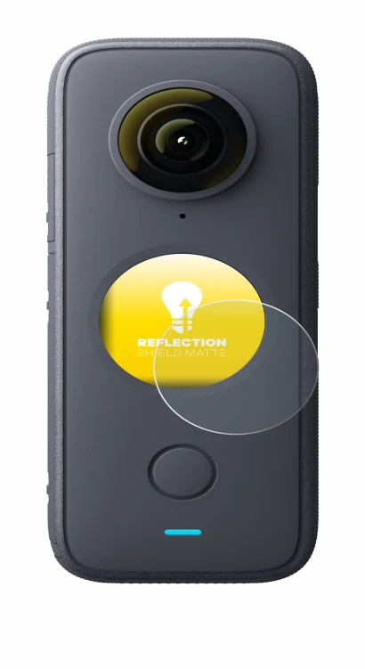 Abbildung des Geräts Insta360 One X2 mit einer Vielzahl des Displayschutzes.