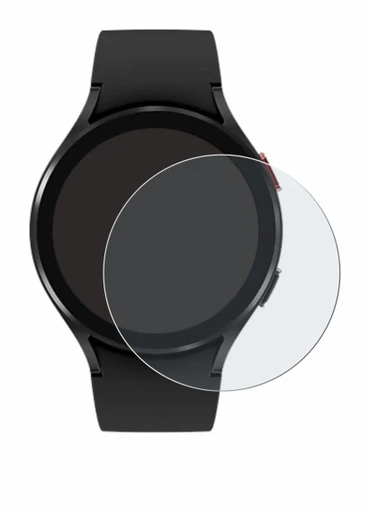 Abbildung des Geräts Samsung Galaxy Watch 4 (44mm) mit einer Vielzahl des Displayschutzes.